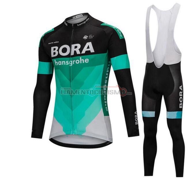 Abbigliamento Ciclismo Bora ML 2018 Verde e Nero